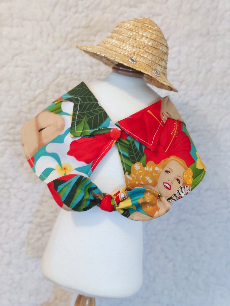 Summer Aloha 夏老威恤衫造型頸飾 寵物 貓犬 狗狗 頸項 collar - 寵物衣服 - 棉．麻 紅色