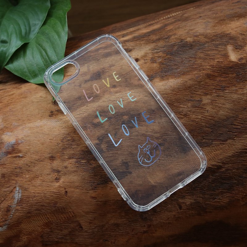 Love & Peace. Illustration series mobile phone case transparent air pressure soft case - เคส/ซองมือถือ - ยาง สีใส