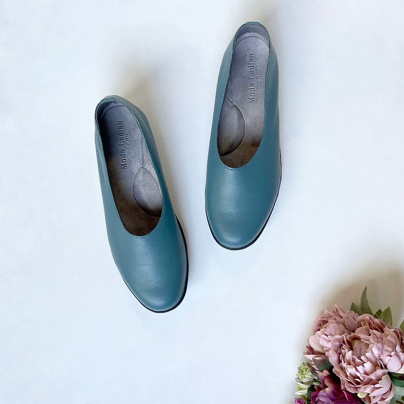 [Made in Japan] Water repellent light and soft goat leather comfort shoes slip-on green 2020 - Women's Casual Shoes - Other Materials Green