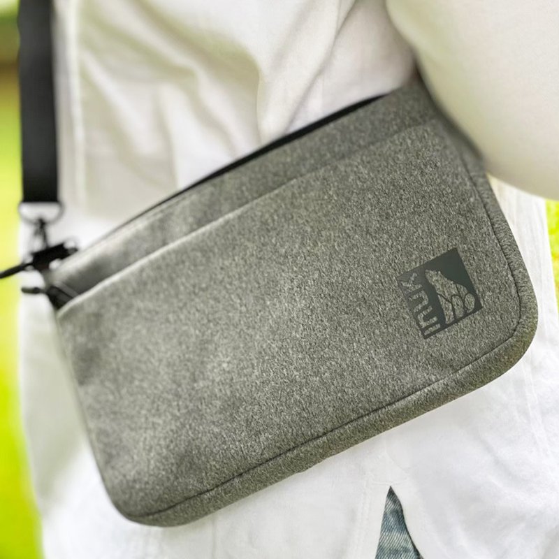 環保調色盤 觸屏手機包  Longwallet  麻灰  0.8L - 側背包/斜背包 - 聚酯纖維 灰色