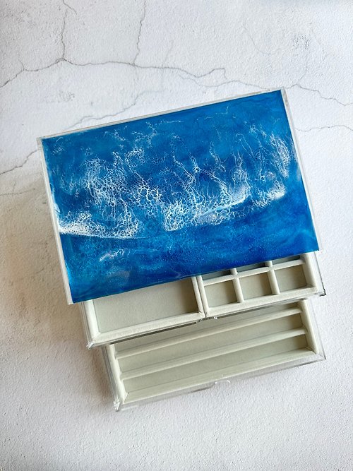 arte 雅喬工作室 海洋風無印亞克力 2層首飾收納置物桌上儲物盒