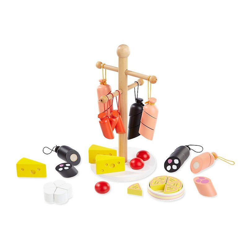 Sausage cheese with full nutritional score. Wooden accessories package - ของเล่นเด็ก - ไม้ 