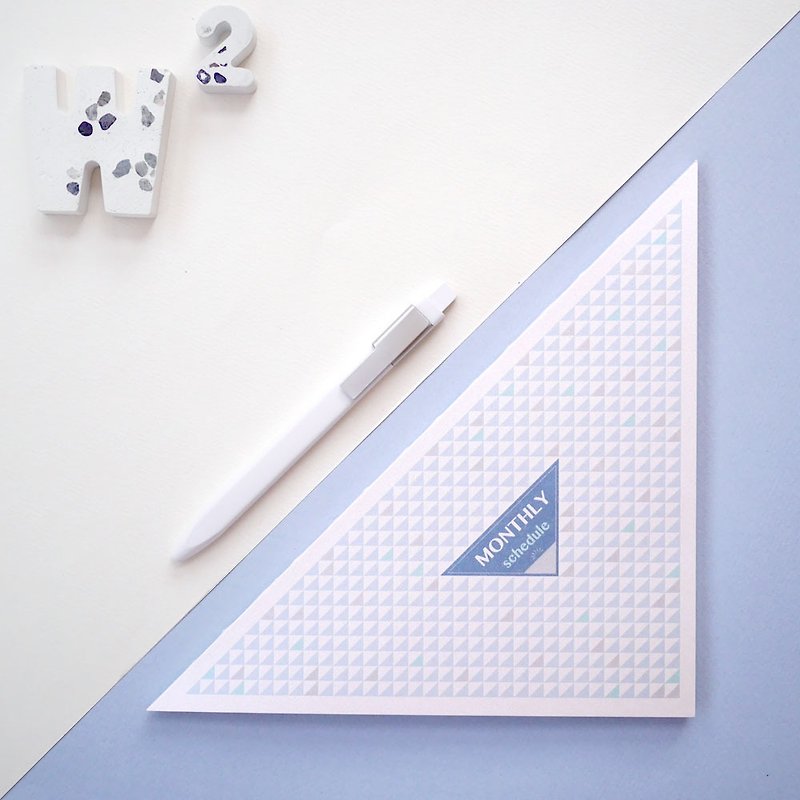 HALF Triangles without Era Month Plan Ben - Champagne Blue - สมุดบันทึก/สมุดปฏิทิน - กระดาษ สีน้ำเงิน