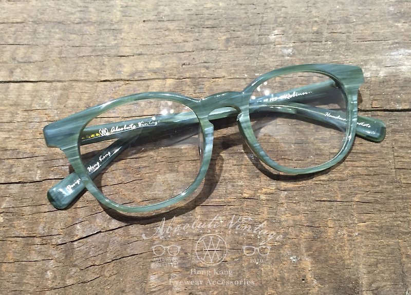 Absolute Vintage-Robinson Road (Robinson Road) pear-shaped plate young frame glasses-Green - กรอบแว่นตา - พลาสติก 