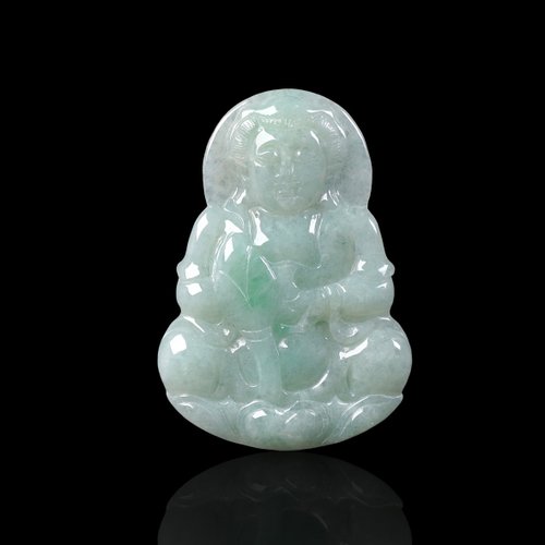 瓔珞珠寶盒 E.L.Jewelry Box 飄陽綠翡翠觀音菩薩項鍊 | 天然緬甸玉翡翠A貨 | 送禮