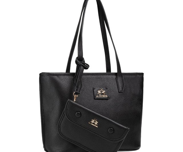 La Martina Black Leather Women's Handbag