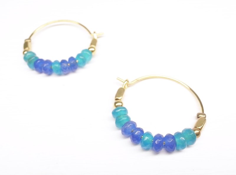 "Silver wool" [beaded circle earring series - the sea breeze Bronze circle earrings] (a pair) - ต่างหู - โลหะ 