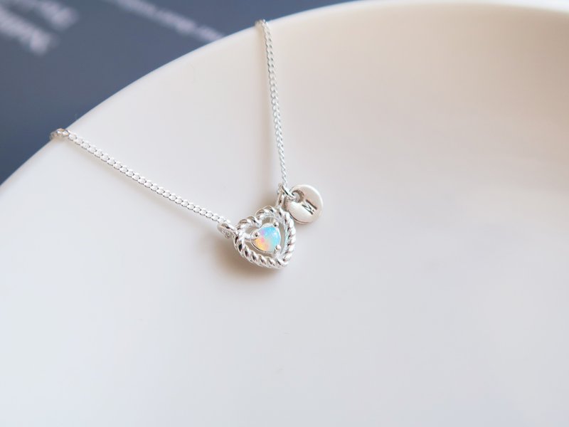 925 sterling silver honey twist opal customized engraving necklace clavicle chain free gift packaging - สร้อยคอ - เงินแท้ ขาว