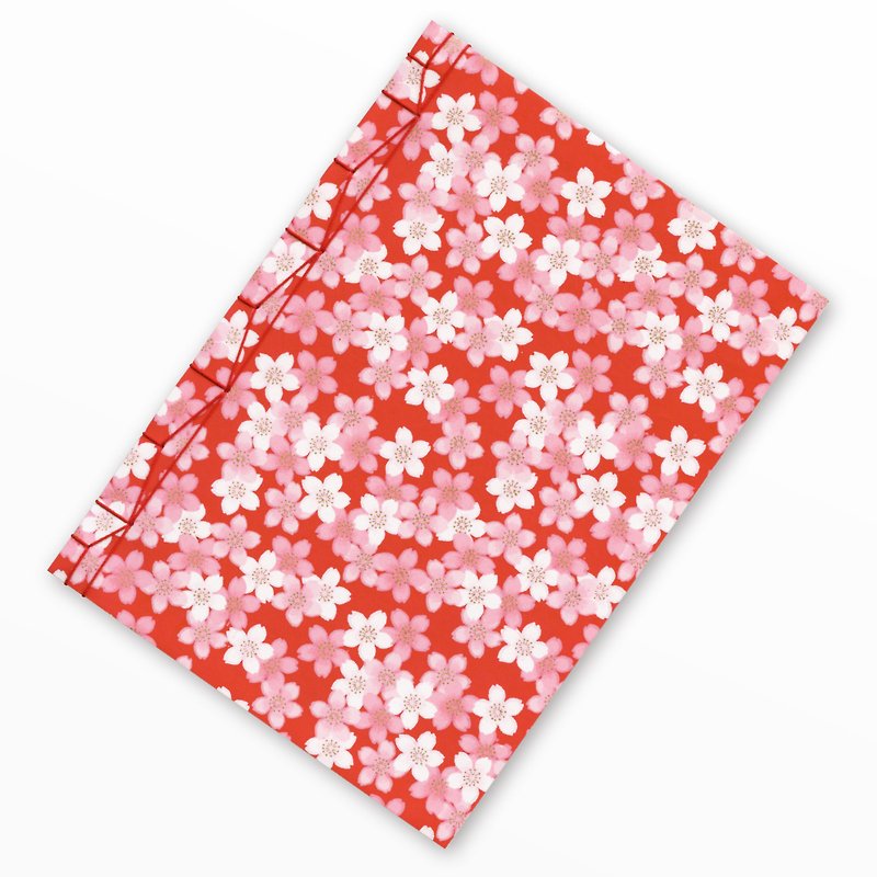 Japanese bound notebook, Handmade, Yuzen Washi, Japanese paper, Fair Trade - สมุดบันทึก/สมุดปฏิทิน - กระดาษ สีแดง