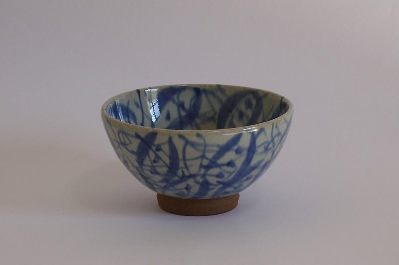Bowl (Kure State painting vine flower print) Large - Bowls - Pottery 