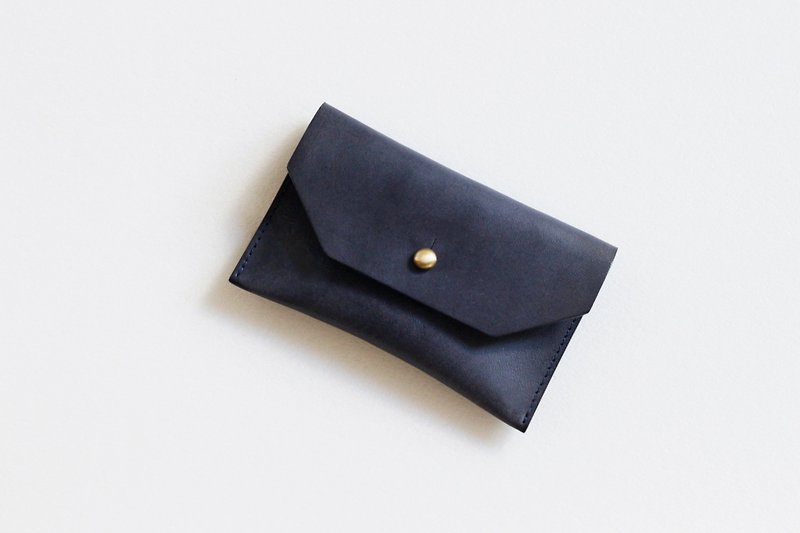 Italy deep sea blue vegetable tanned leather business card holder - Card Holders & Cases - Genuine Leather 
