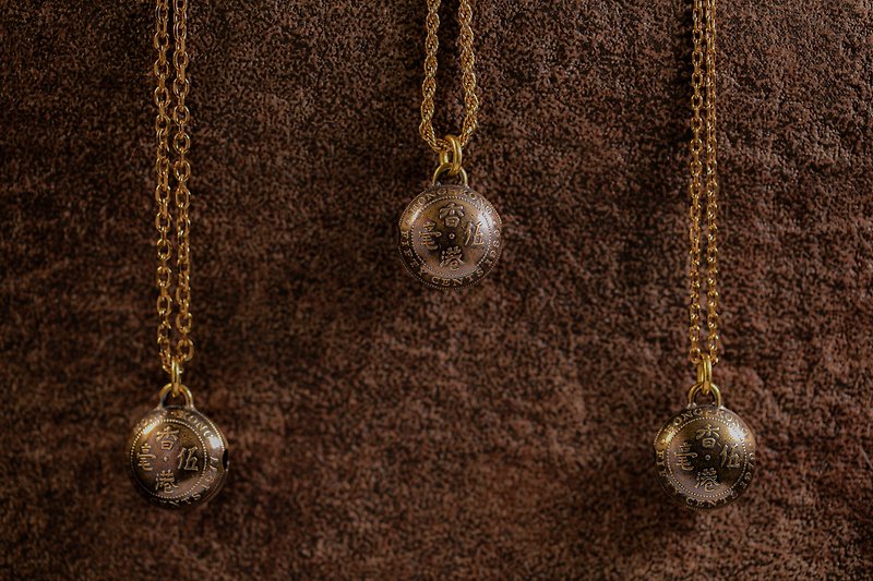 [Hong Kong Coin Jewelry] Bronze Necklace with Five Millimeters of Coins and Bells - Necklaces - Copper & Brass 