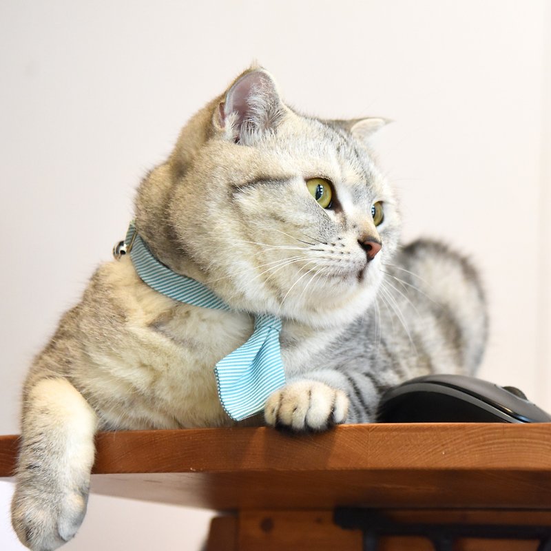 Handmade Tartan/ Plaid Pet  Collar Accessory - Tie - for Cat / Rabbit【ZAZAZOO】 - ปลอกคอ - ผ้าฝ้าย/ผ้าลินิน หลากหลายสี