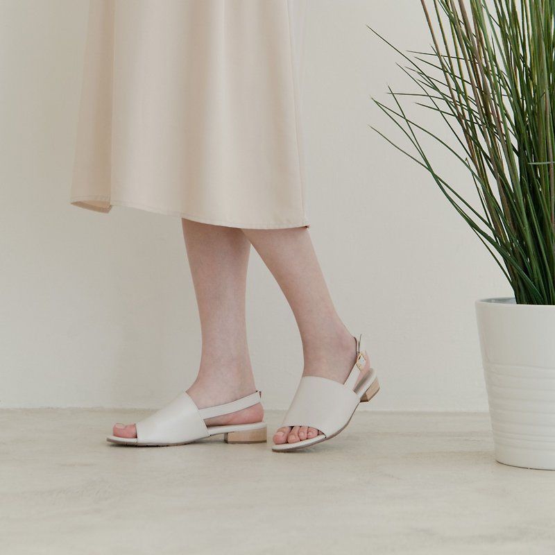 Summer without makeup_ white - Sandals - Genuine Leather White