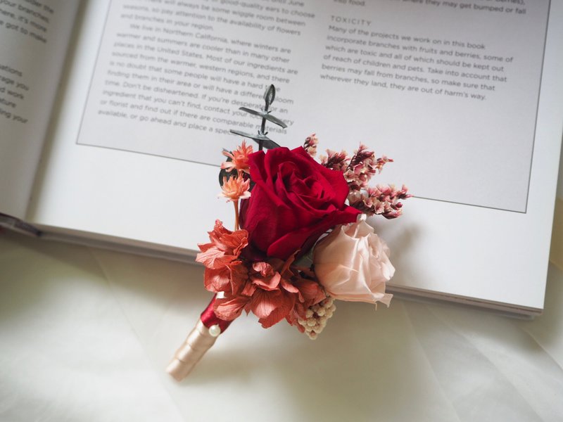 [GFD] No withered corsage-groom corsage/wedding objects/without flowers/dry flowers - ตกแต่งต้นไม้ - พืช/ดอกไม้ 