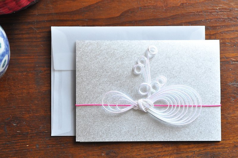 Greeting card　- Ribbon - 10 - 卡片/明信片 - 紙 銀色