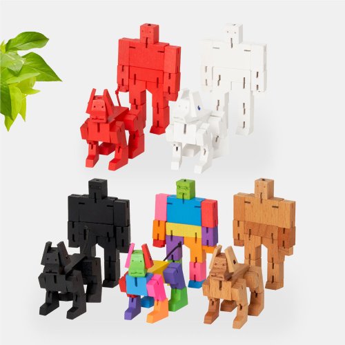 Cubebot 臺灣總代理 Cubebot 酷比人 Milo 酷比狗組合【經典迷你】積木變形療癒公仔