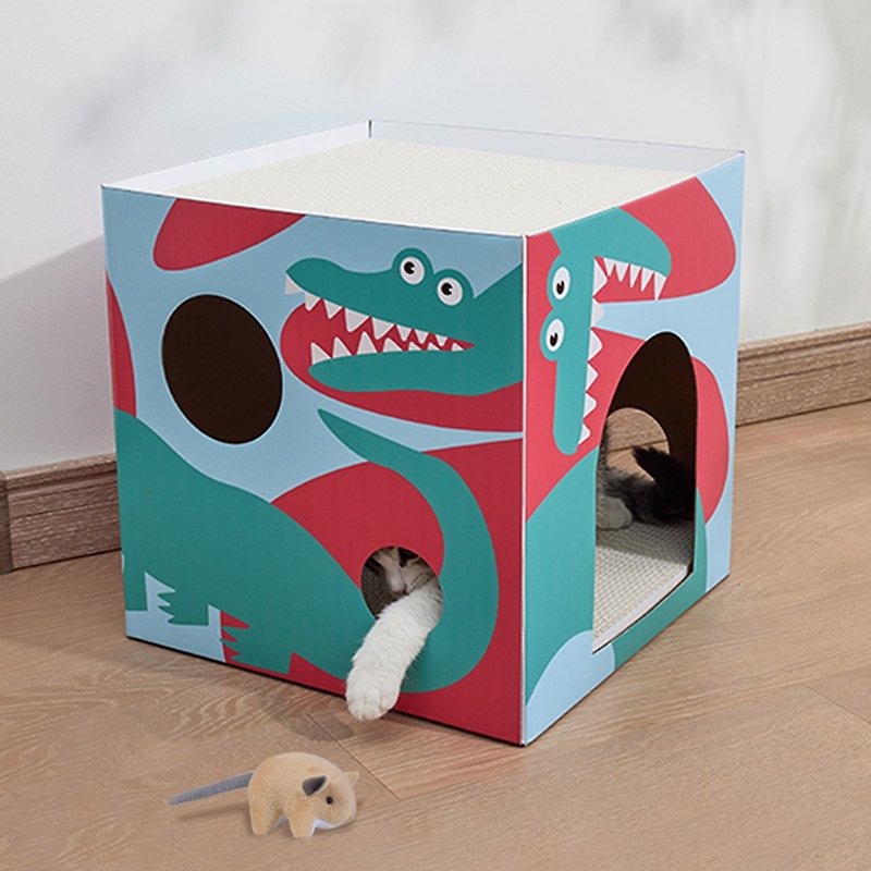 Carton house box hole cat scratching board - อุปกรณ์แมว - กระดาษ 