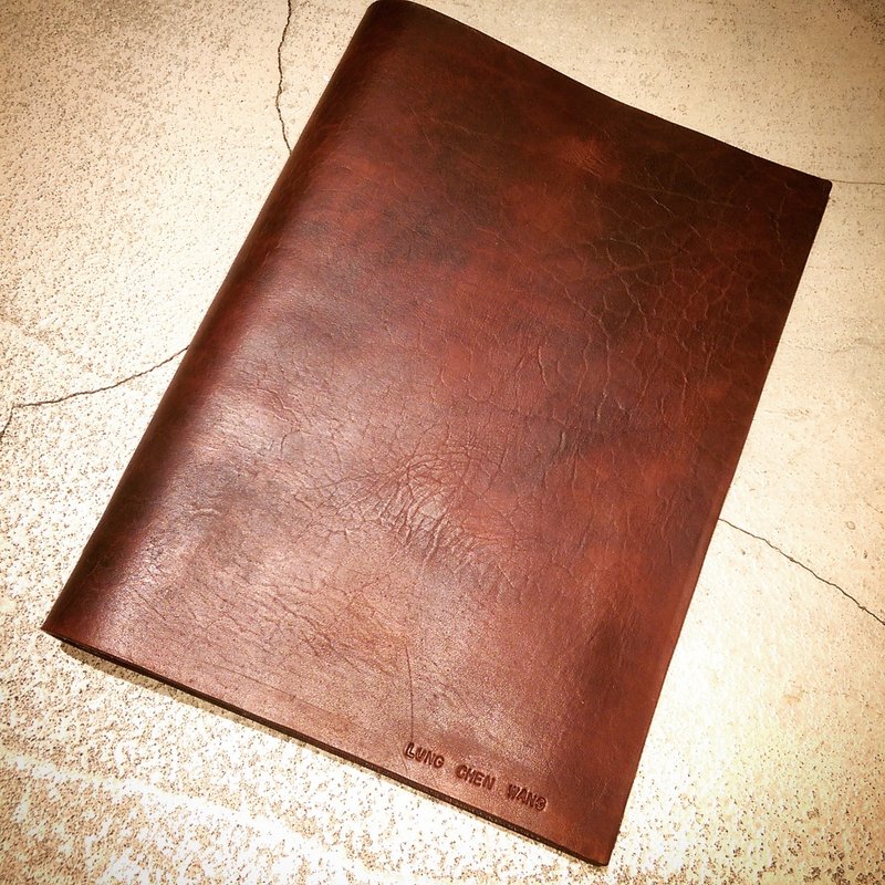 Area set off handmade hand-dyed leather A5 20-hole loose-leaf notebook + pen clip two - สมุดบันทึก/สมุดปฏิทิน - หนังแท้ หลากหลายสี