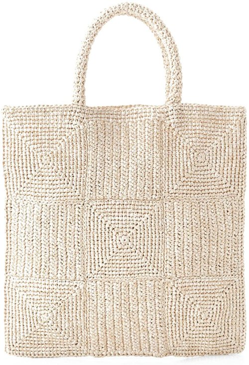 MAZE - natural raffia good hand crochet straw bag