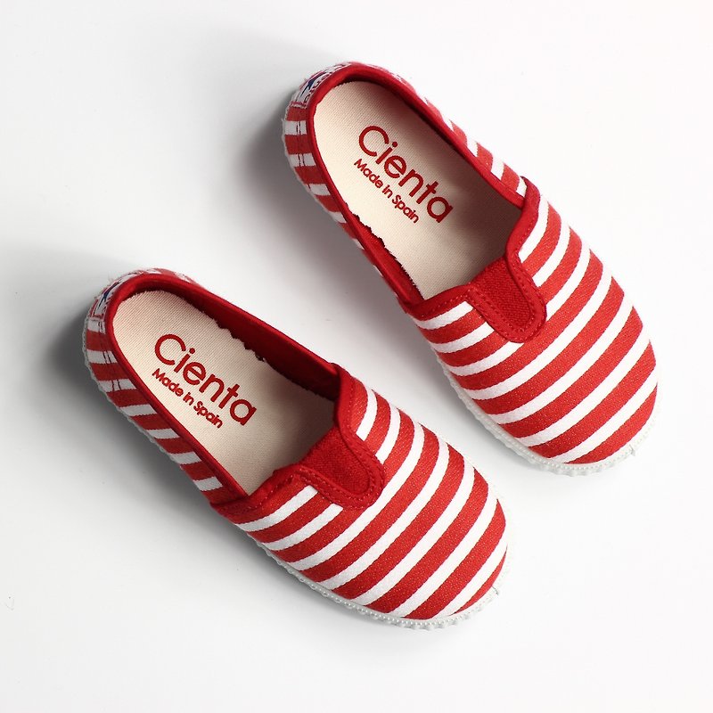 Spanish nationals CIENTA 54095 02 red canvas shoes big boy, shoes size - รองเท้าลำลองผู้หญิง - ผ้าฝ้าย/ผ้าลินิน สีแดง