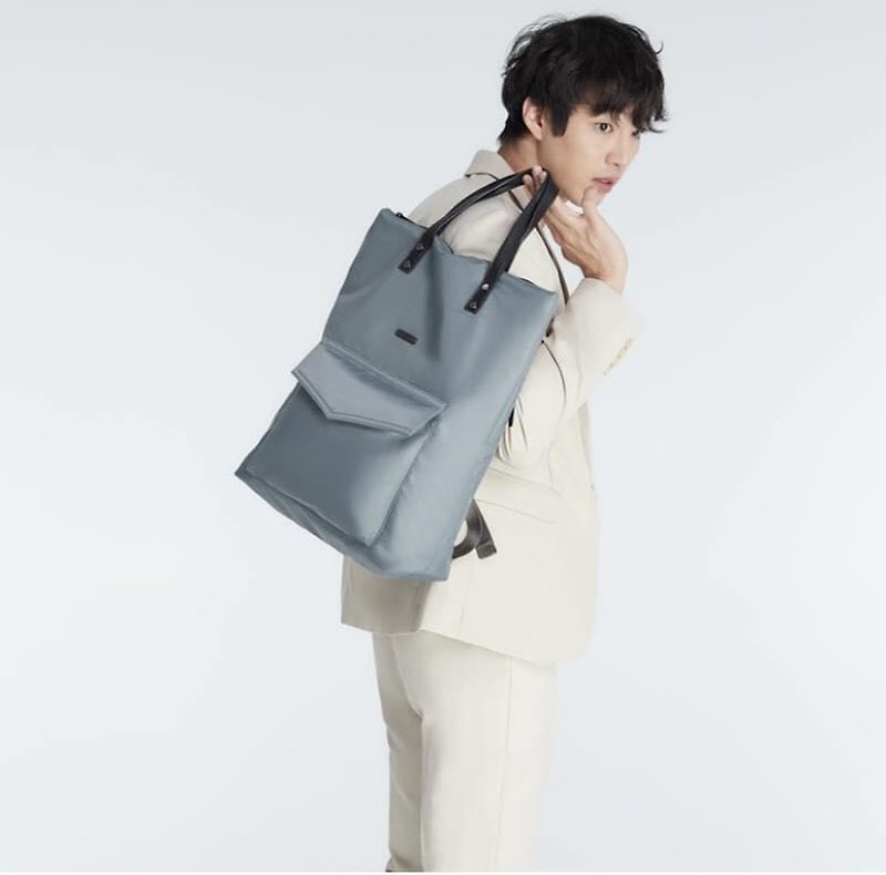 กระเป๋า WEEKEND TOTE BAG Color Gray - กระเป๋าเป้สะพายหลัง - ผ้าฝ้าย/ผ้าลินิน 