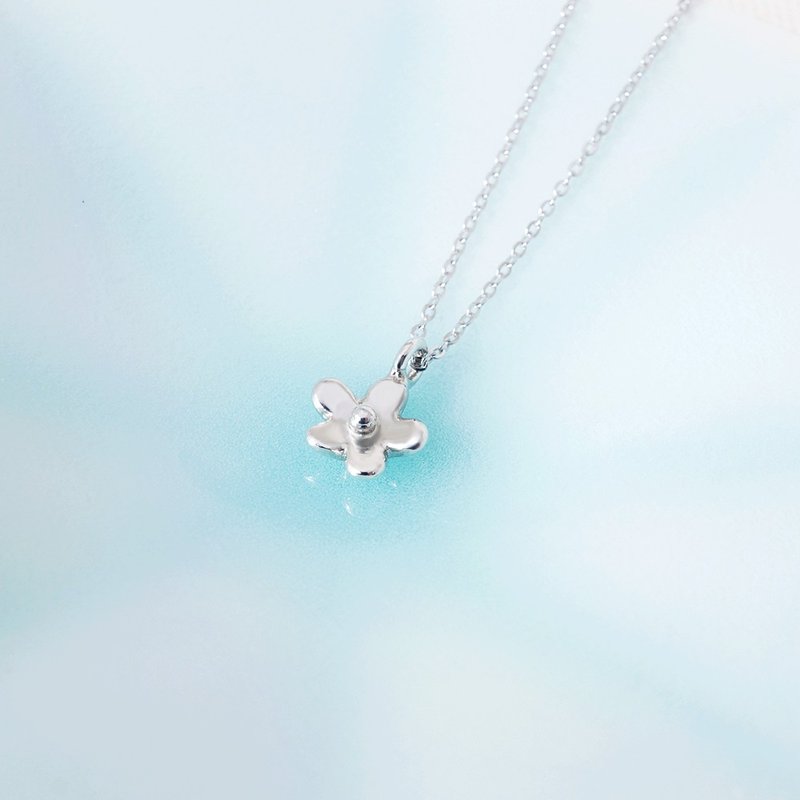 Happy Tea Time Sterling Silver Necklace - Little Flower - สร้อยคอ - เงินแท้ สีเงิน