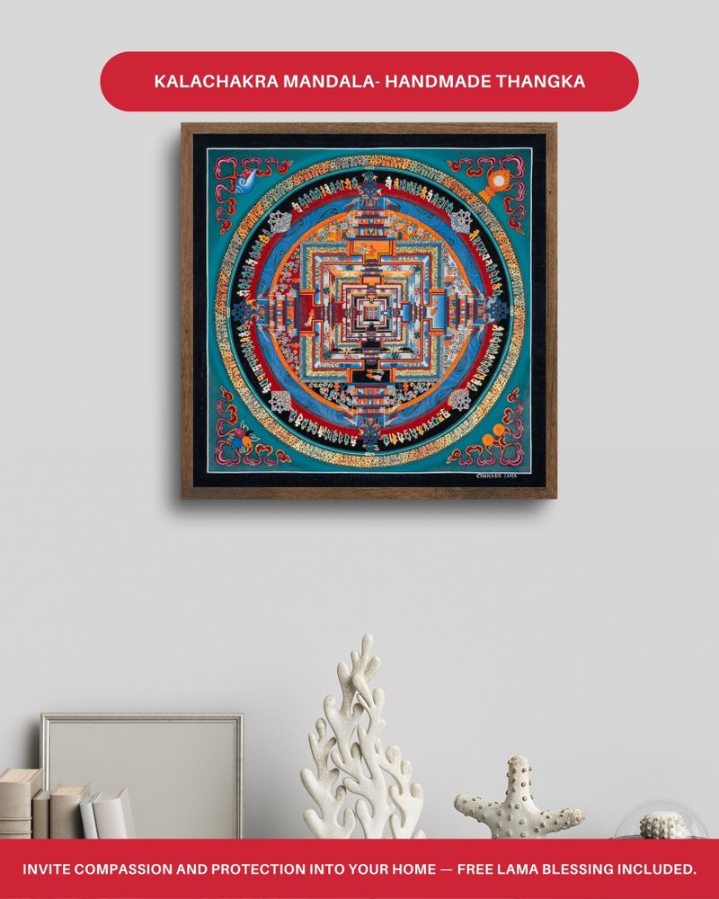 和諧的時輪金剛曼陀羅唐卡 佛像 綠度母 可愛佛像 觀世音菩薩 - 海報/掛畫/掛布 - 其他材質 多色