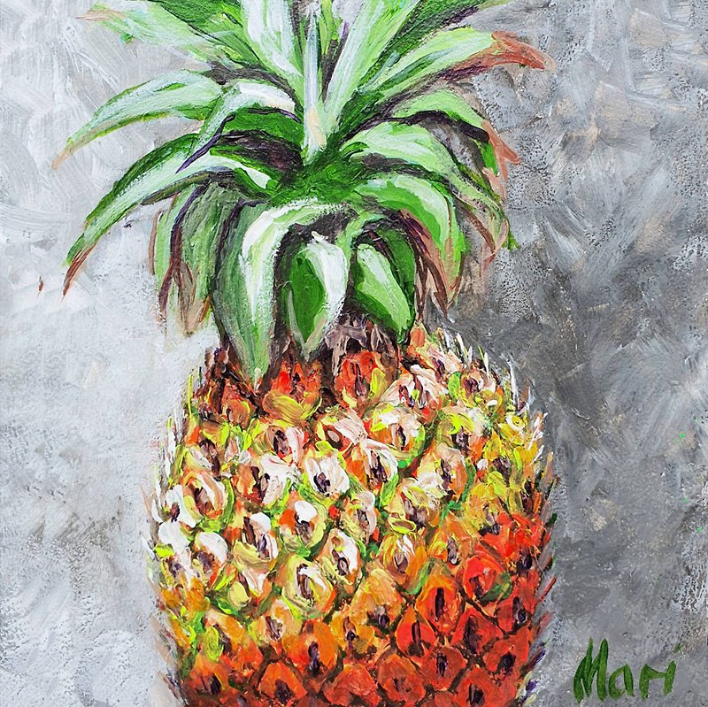 Pineapple Painting Fruits Still Life Kitchen Vegetable Ananas Scaled Tropical - 掛牆畫/海報 - 其他材質 多色