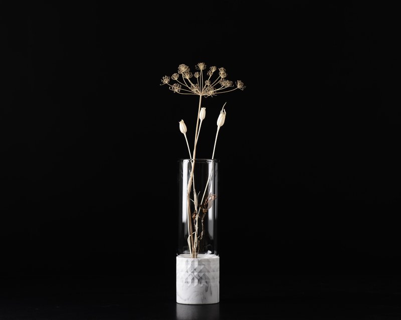 大理石。摺紙系列。花器。菱片 - 花瓶/花器 - 石頭 白色