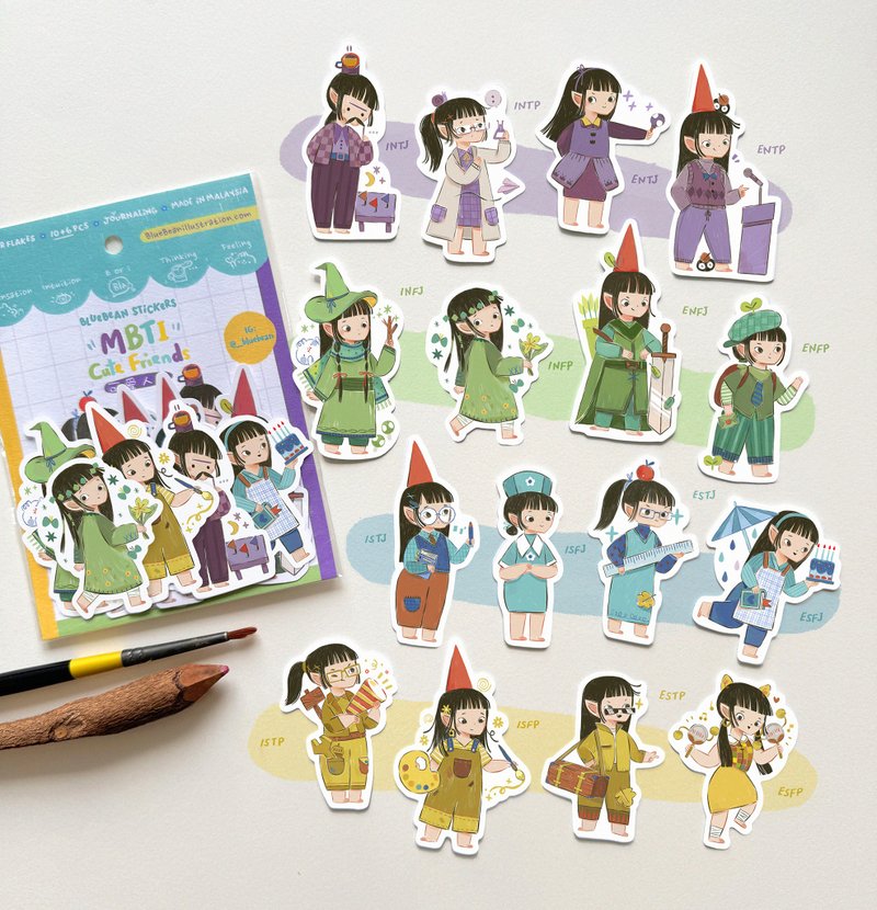 BlueBean The Little Blue Sticker Pack - สติกเกอร์ - กระดาษ 