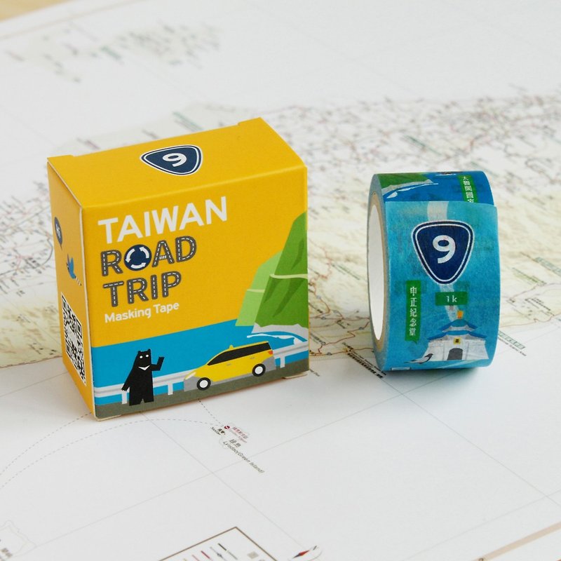 Taiwan Road Trip Masking Tape—9th Provincial Road - Washi Tape - Paper Multicolor