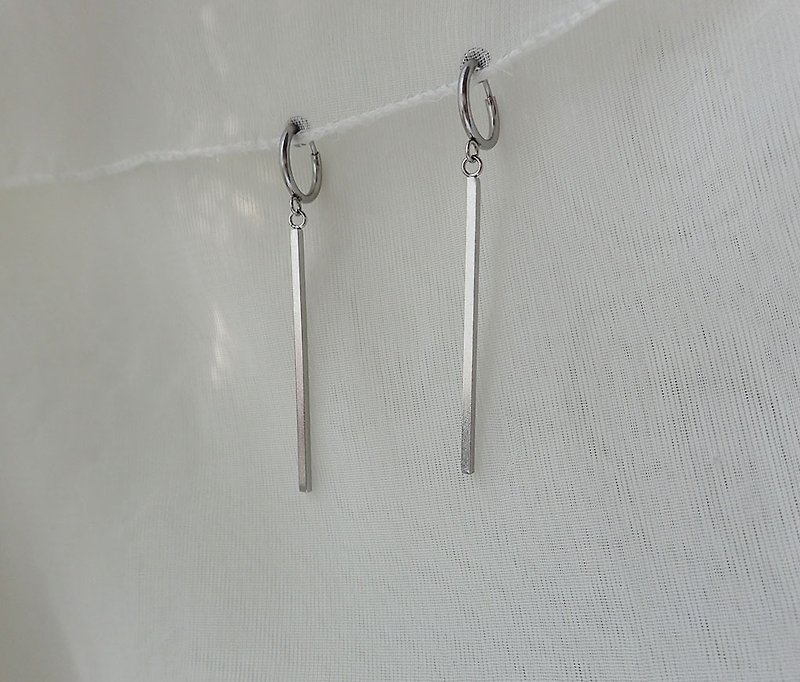 earrings, Stainless Steel - Earrings & Clip-ons - Glass Silver