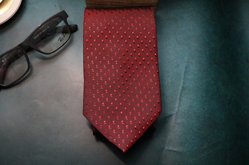 壞紳士 紅色波點真絲領帶婚禮新郎伴郎necktie