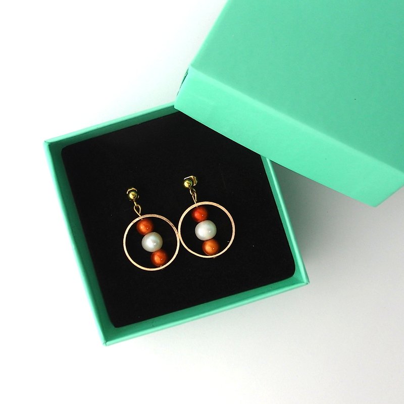 Pretty girl ◎ earrings ear clip ◎ MIX - Earrings & Clip-ons - Other Metals Orange