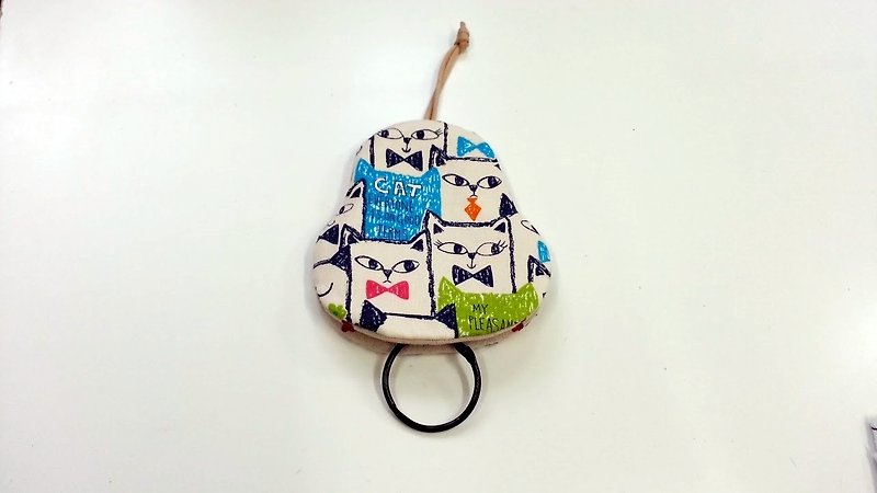 Box cat pear key case【K170923】 - Keychains - Cotton & Hemp Multicolor