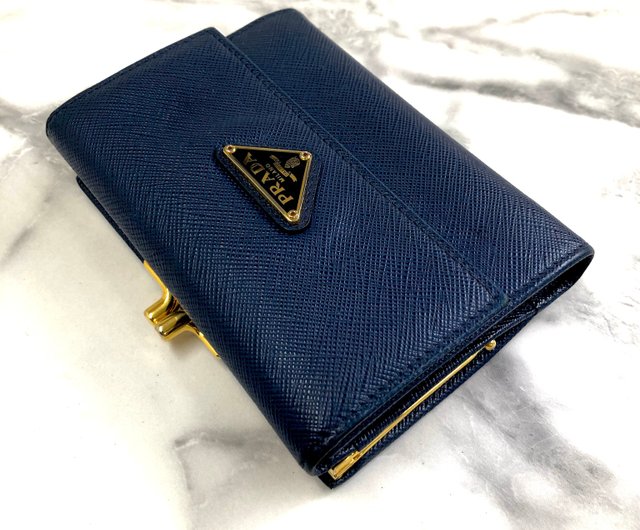 Prada blue wallet best sale