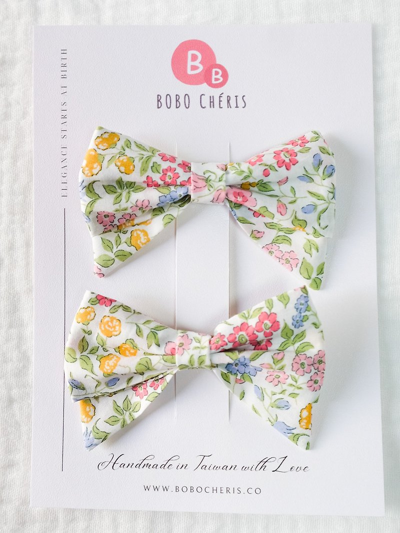 Liberty Fabrics Baby's Handmade Bow Hair Clips (Set of 2) - Lilibet - Hair Accessories - Cotton & Hemp Pink
