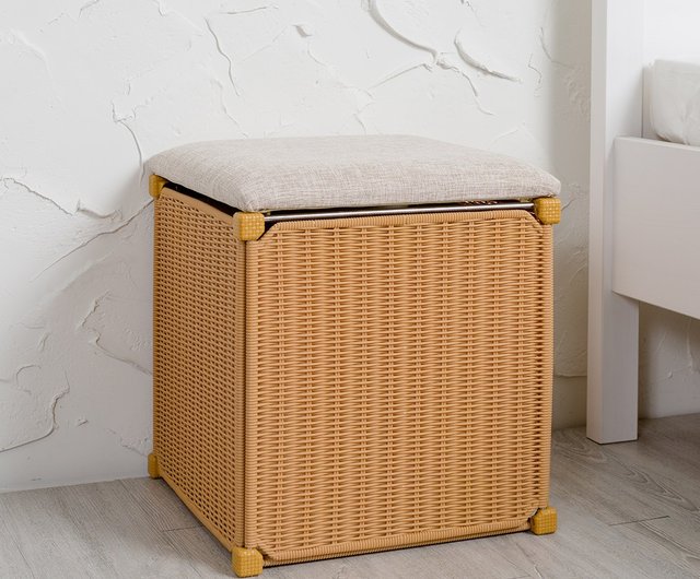 Rattan cube combination storage chair and stool DIY multiple colors available Shop nicegoods Storage Pinkoi