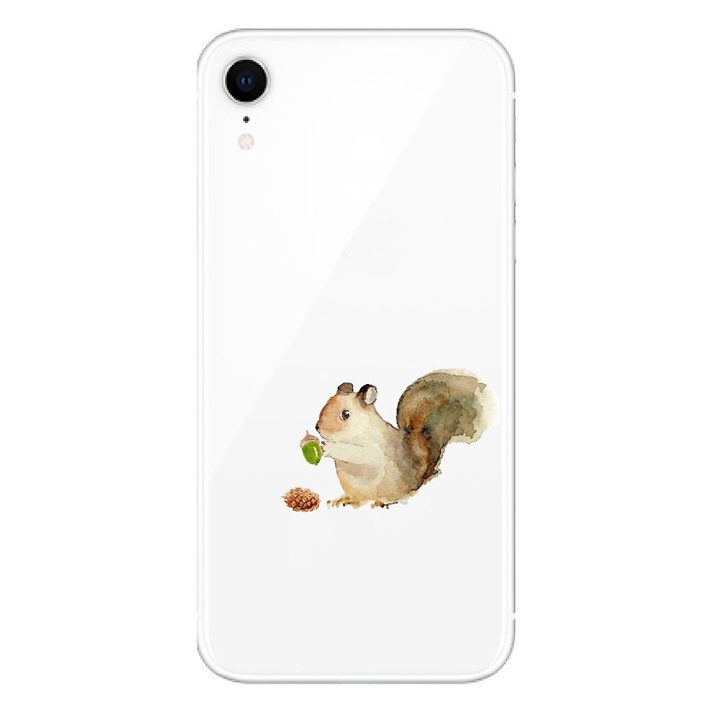 Squirrel hungry - mobile phone case | TPU Phone case anti-drop air pressure shell | can add word design - Phone Cases - Rubber Transparent