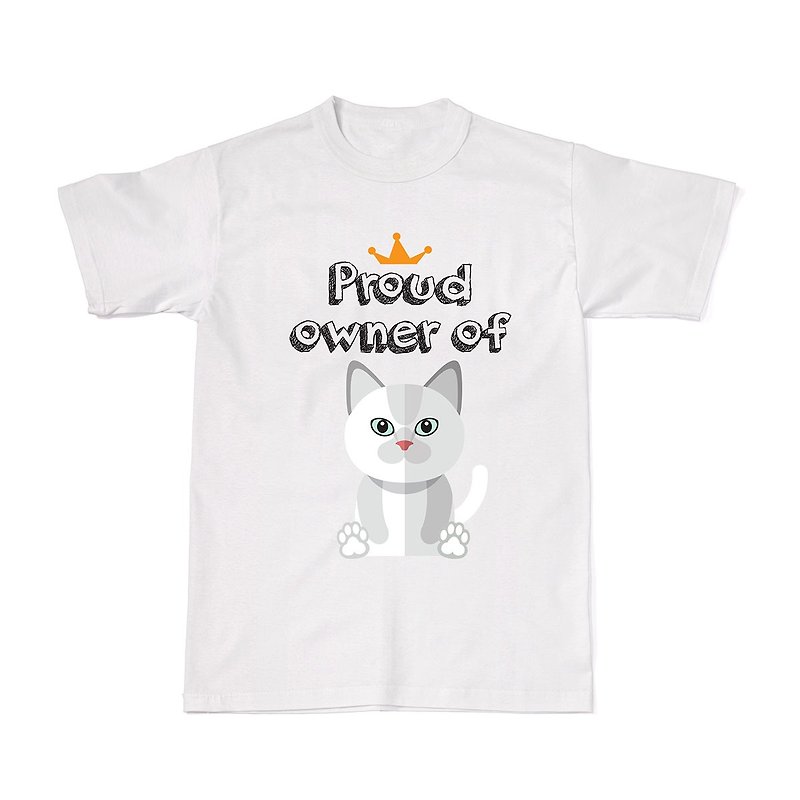 Proud Cat Owners Tees - Burmilla Cat - T 恤 - 棉．麻 白色