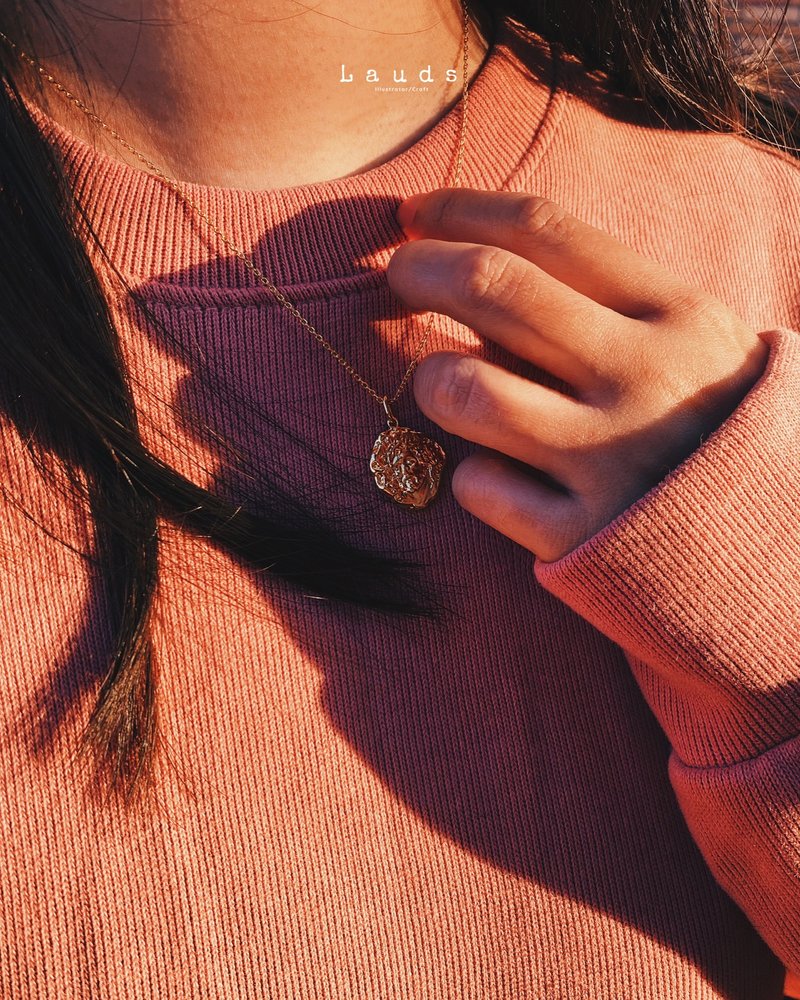 耶穌與荊棘冠・鍍金款 - 項鍊 - 銅/黃銅 金色