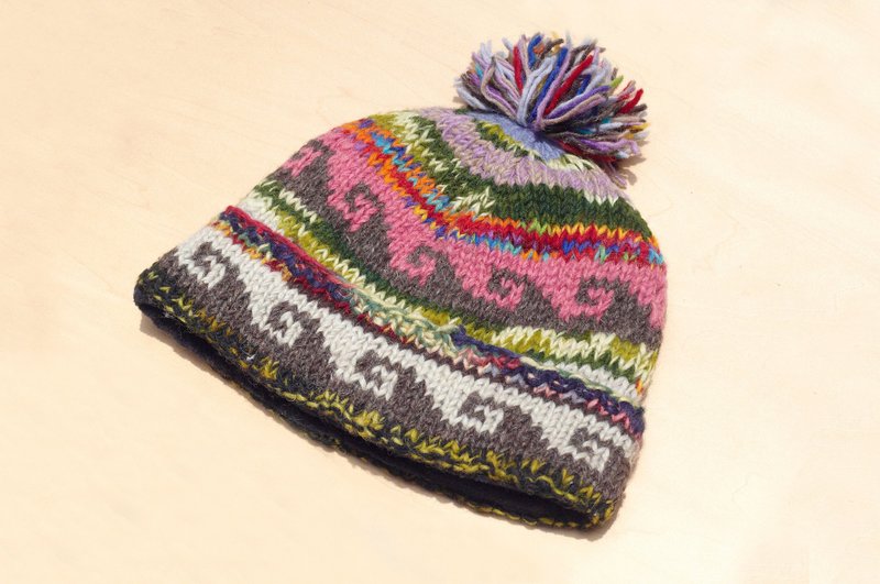 Limited Christmas gift a hand-woven pure wool hat / knitted caps / bristles hand-woven caps / wool cap (made in nepal) - the colorful forest - Hats & Caps - Wool Multicolor