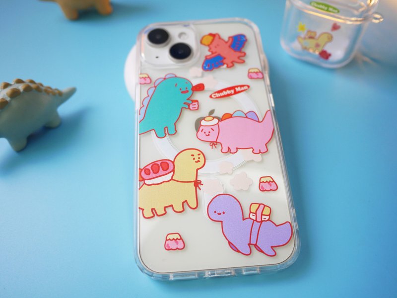 Magnetic mobile phone case/little dinosaur style - Phone Cases - Plastic Transparent