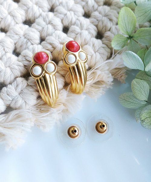 老時光角落 Vintage Jewelry 西洋古董飾品 MONET 古典 啞光 針式耳環