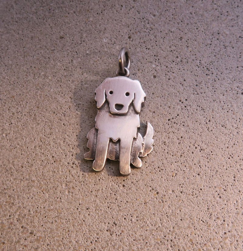 Mini Dog Sterling Silver Necklace - Golden Retriever - สร้อยคอ - เงินแท้ สีเงิน