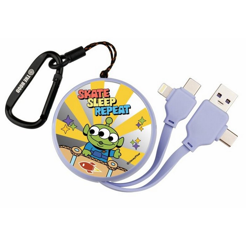 迪士尼三眼怪  PD快充多合一伸縮鏡面充電線 便攜可伸縮式 - 行動電源/充電線 - 其他材質 白色