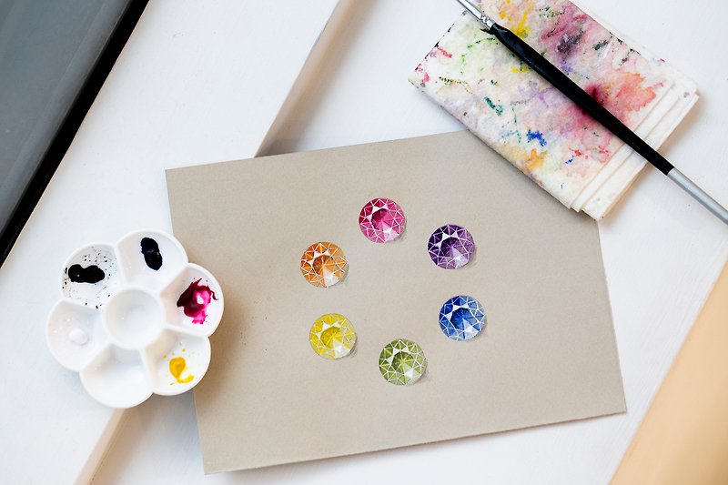 [Experience] [Online] Hand-painted Jewelry Experience Class-Infinite Gemstone(additional material package can be purchased) - งานไม้/ไม้ไผ่/ตัดกระดาษ - กระดาษ หลากหลายสี