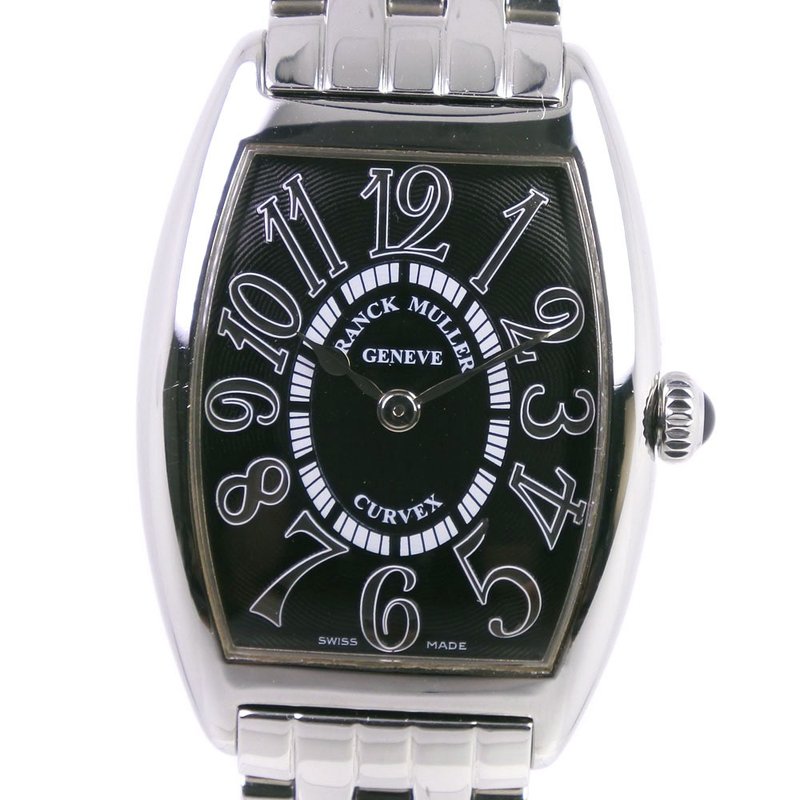 【日本直送】フランクミュラー FRANCK MULLER トノーカーベックス 腕時計 1752QZ SS シルバー クオーツ アナログ表示 黒文字盤【中古】 - 女錶 - 不鏽鋼 