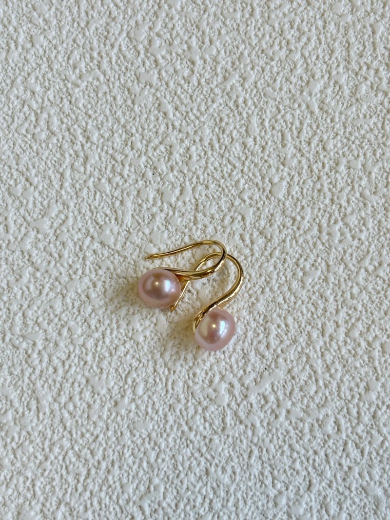 YuanPearl天然極光紫粉珍珠耳環通勤百搭耳環 - 耳環/耳夾/耳骨夾 - 珍珠 